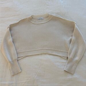 Pink Rose Women's Cream Crew Neck Sweater